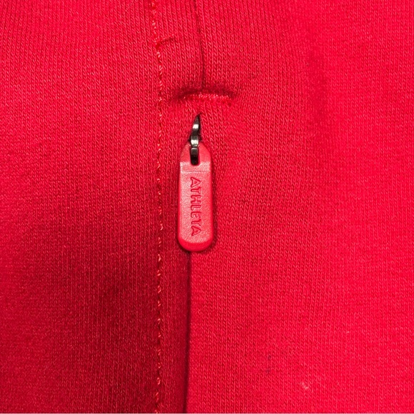 Athleta Retroplush Revive Hoodie Pullover Sweatshirt Women’s Medium Red Fleece - Picture 3 of 10